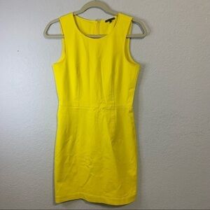 Theory Daisy Sleeveless Yellow Sheath Dress